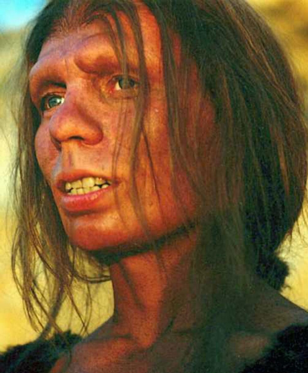 A reconstructed image of a Neanderthal woman. Bacon Cph, CC BY 2.5, via Wikimedia Commons