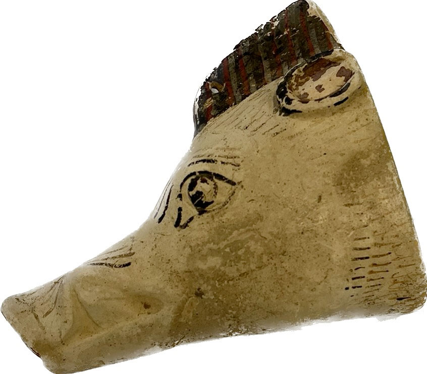 Clay rhyton in the form of a wild boar head. Early Classical period. Image credit: Ministry of Culture and Sports.