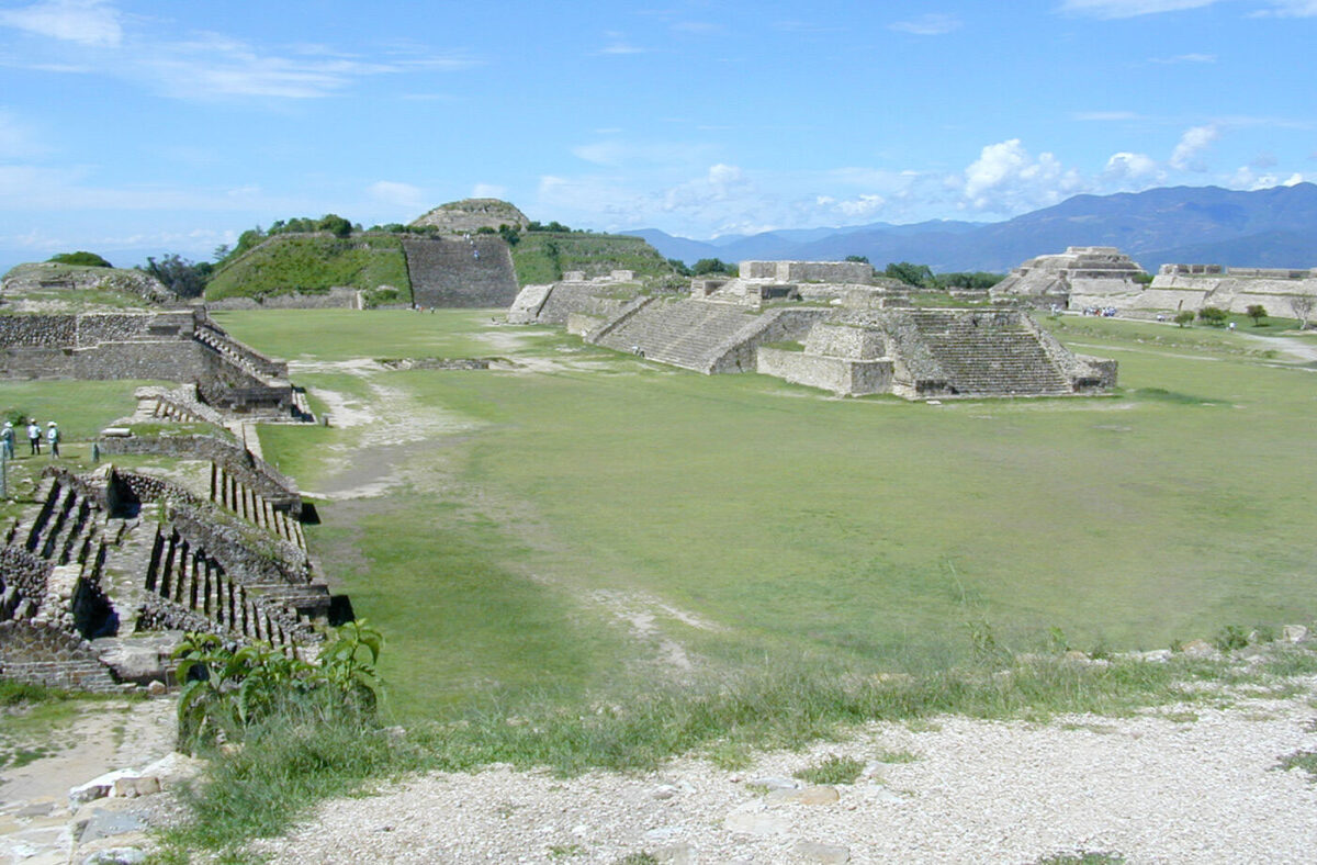 The large, open central plaza of Monte Alban, a city that lasted for 1,300 years. Photo by Linda M. Nicholas, Field Museum.
