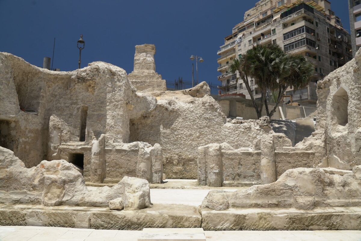 Architectural remains from the court's north side now. Source: Alexandria Necropolis Project.