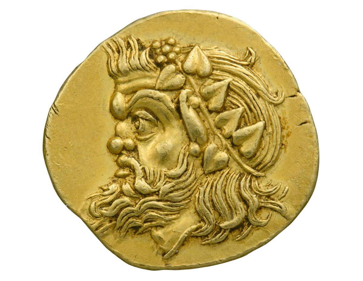 Pan. Gold stater of Pantikapaion, 340 BC.

