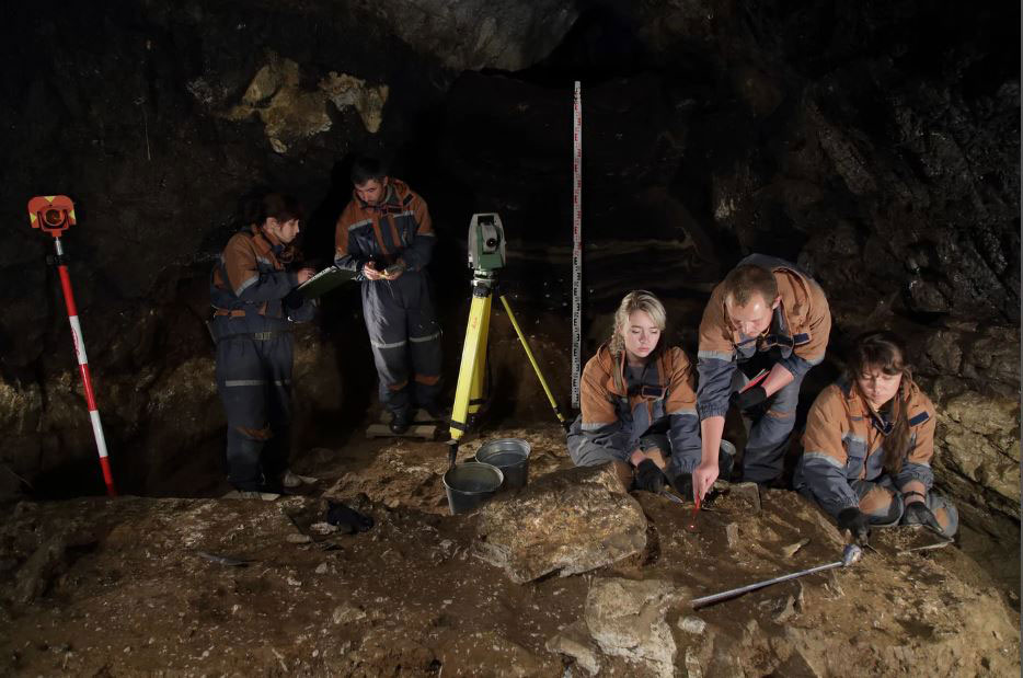 Excavations in the South Chamber of Denisova Cave in 2019.
© Sergey Zelensky