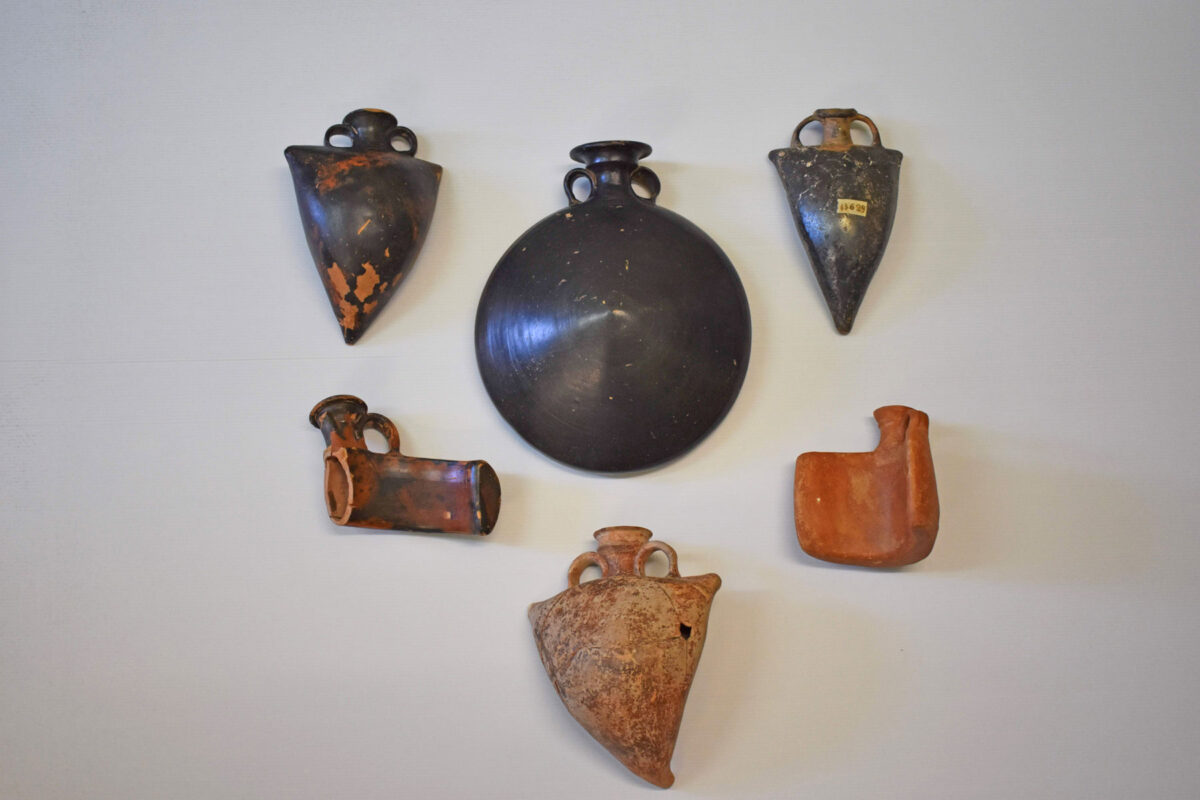 Ancient clay hot-water bottles from the National Archaeological Museum.