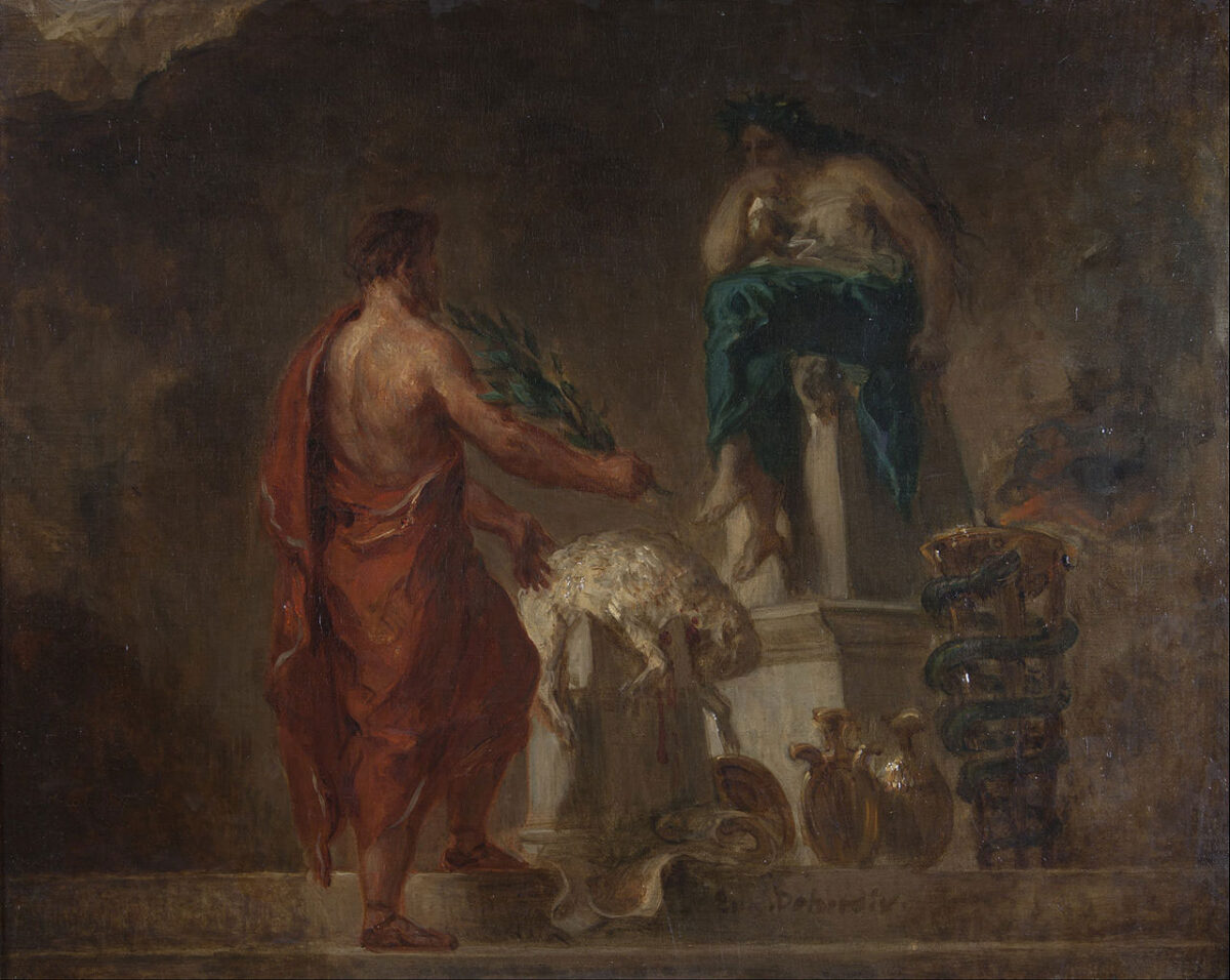 Eugène Delacroix, Lycurgus Consulting the Pythia, 1835/1845. University of Michigan Museum of Art. 