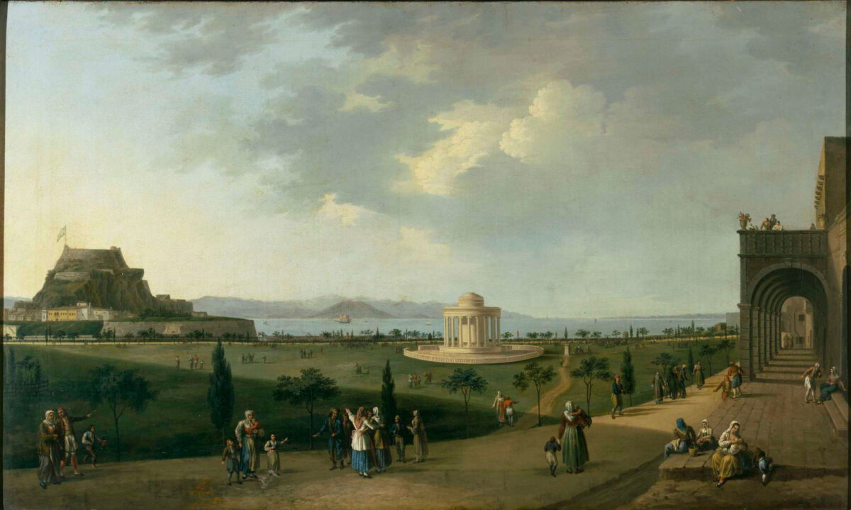 Joseph Schranz (1803-1862/6), The Spianada, Corfu. Oil on canvas. On loan from the UK Government Art Collection (5212).