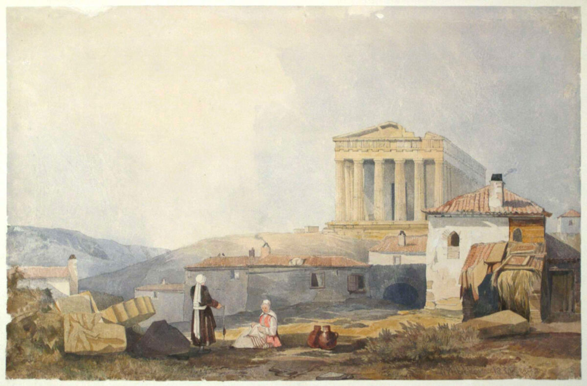 William James Müller (1812-1845), Temple of Minerva, Athens 1839, watercolour on paper. On loan from the UK Government Art Collection (1782). 
