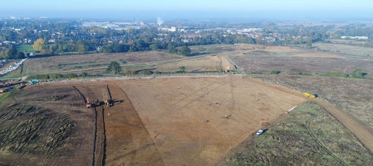 View of Gilden Way excavations. Image: Oxford Archaeology
