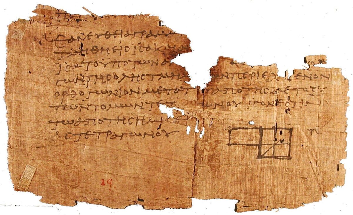 Papyrus fragment from Oxyrhynchus. Source: Wikipedia