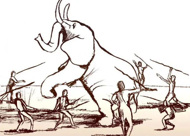 Elephant hunting illustration. Credit: Dana Ackerfeld