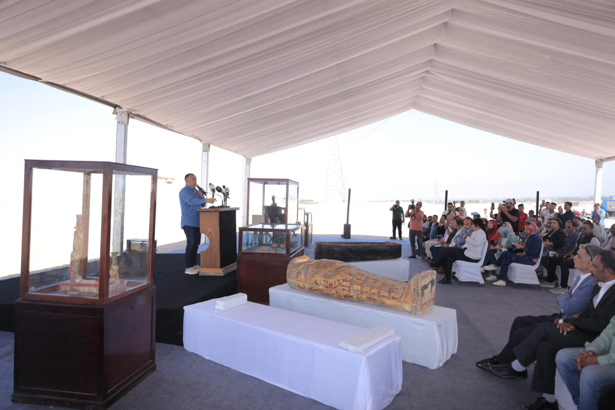 Images from the press conference on Ghoreifa. Source: MoTA Egypt