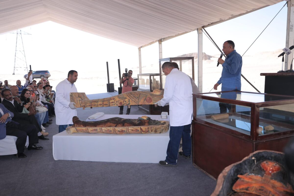 Images from the press conference on Ghoreifa. Source: MoTA Egypt
