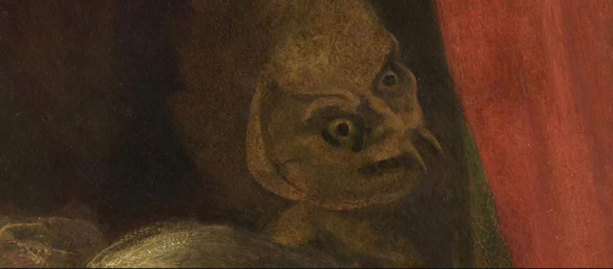 Detail of the 'fiend' in Joshua Reynolds, Death of Cardinal Beaufort | © National Trust Images