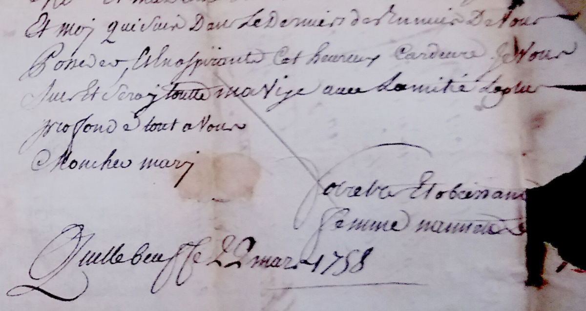 Anne Le Cerf's loving sign-off to her husband.