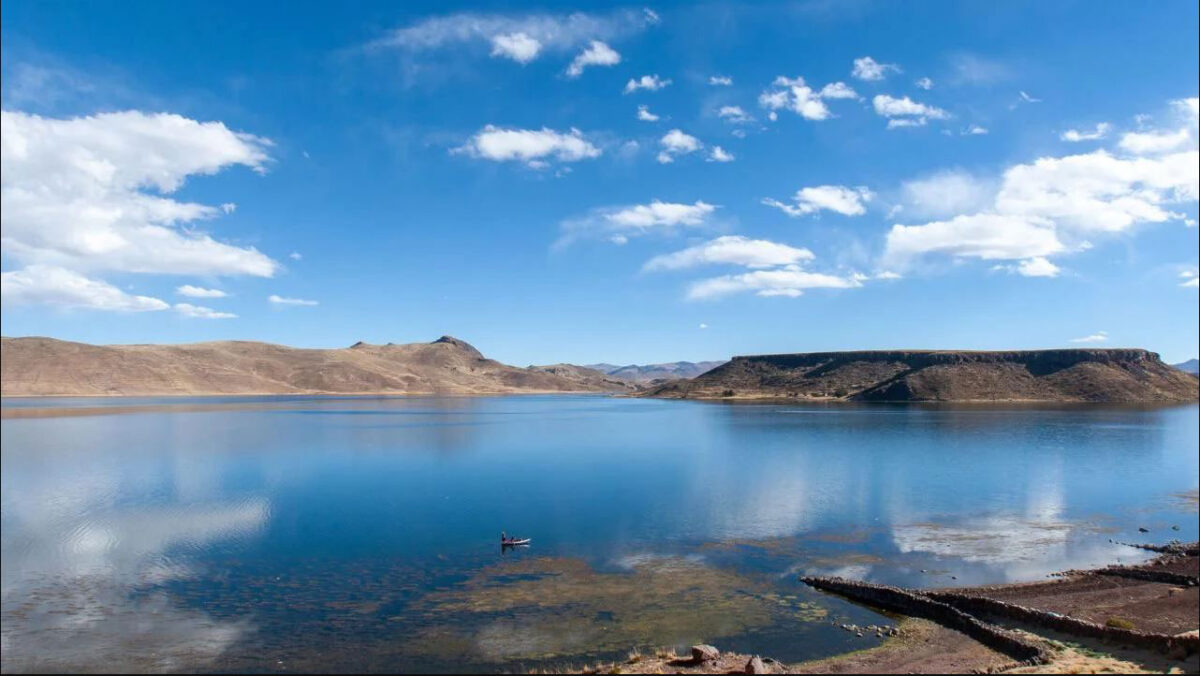 Lake Titicaca from Taquile Island in the Peruvian Andes at Puno Peru. (Getty Images)