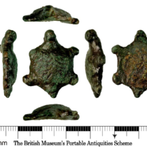 A Roman copper-alloy tortoise figurine found near Wickham Skeith