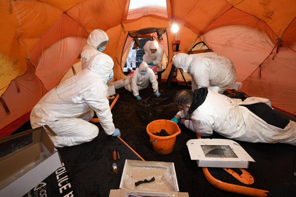 Police find bog body dated over 2,000 years in Bellaghy. Image credit: Police Service of Northern Ireland