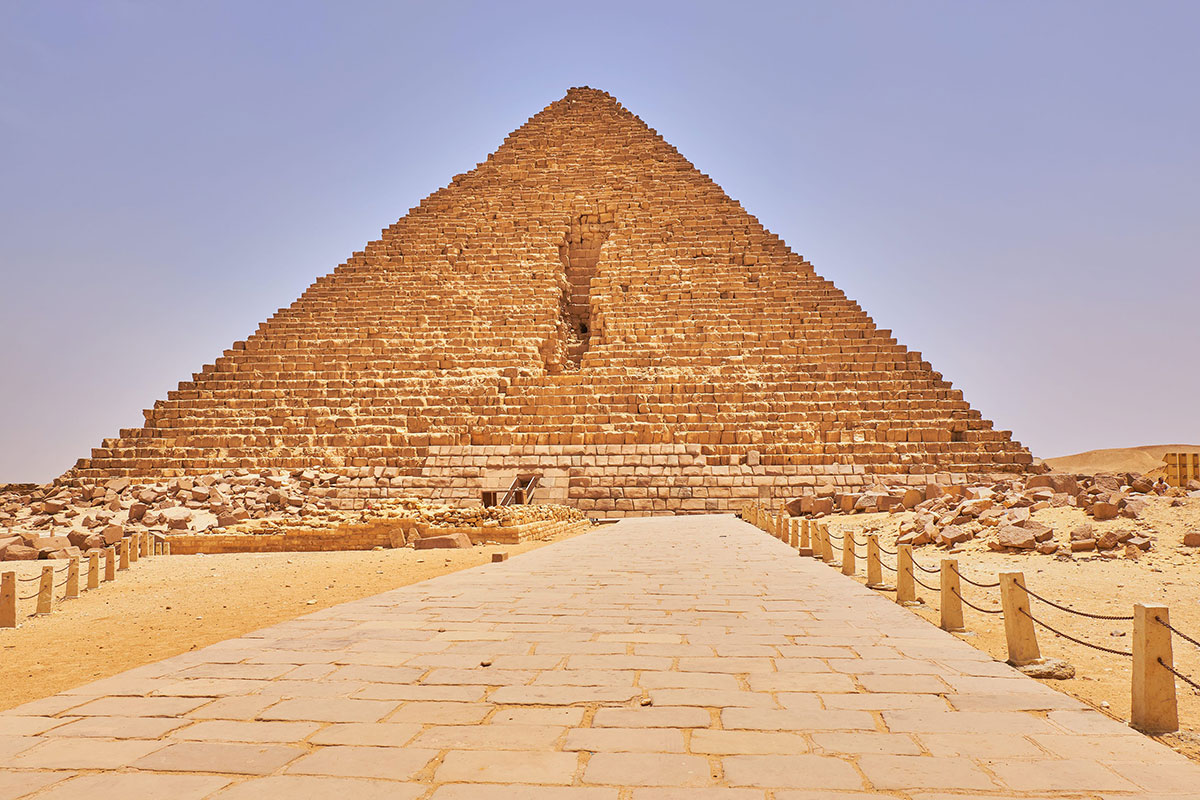 The Menkaure Pyramid at the Giza Plateau.