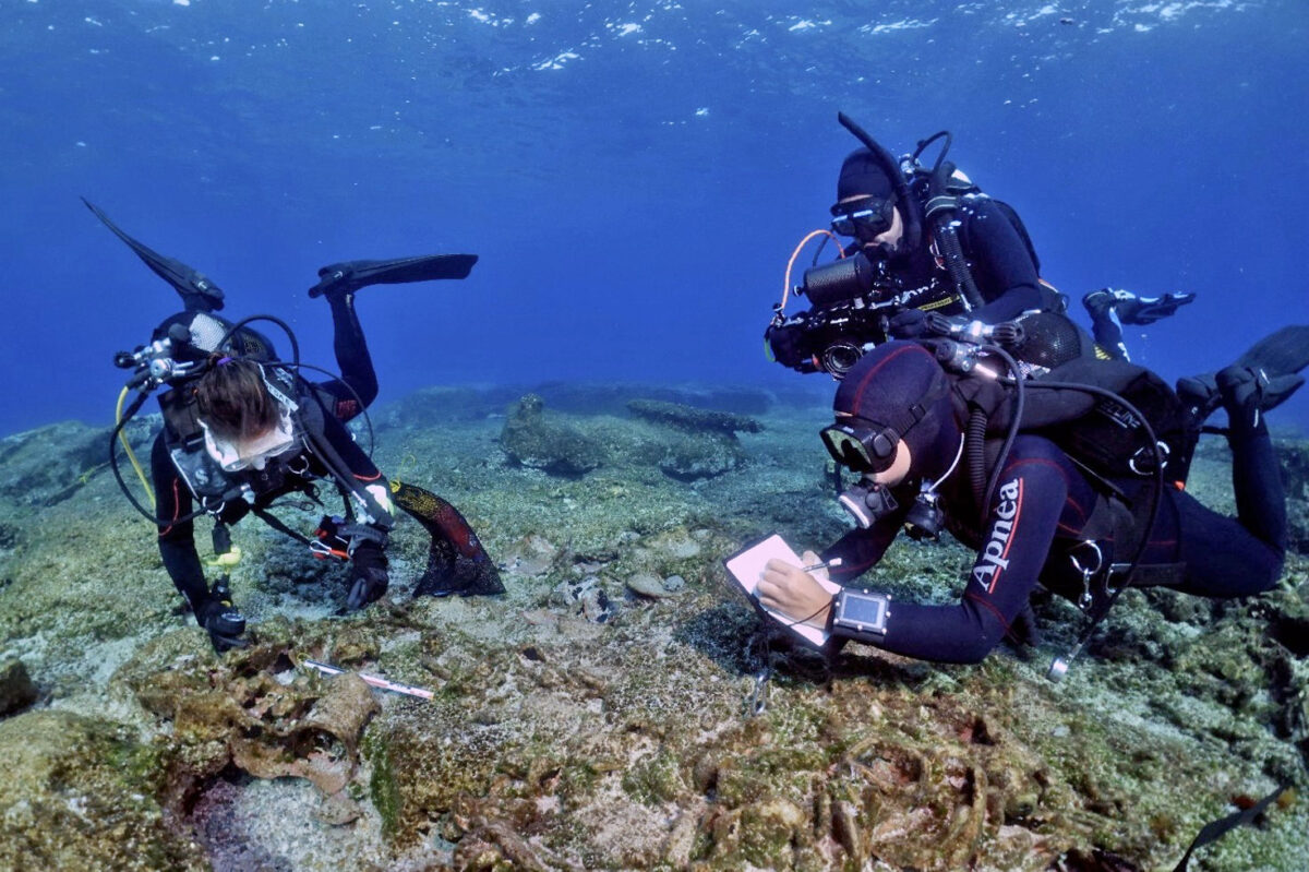 Underwater archaeological survey at the sea of Kasos island. Photo credit: Ministry of Culture 