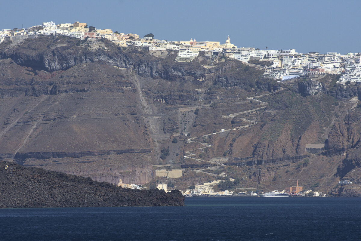 The typical caldera walls of Santorini were once created by the Minoan eruption around 3600 years ago. Picture: Jonas Preine