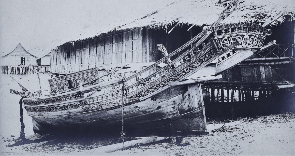 Moro boat, island of Mindanao, 1905. University of Michigan Collection.