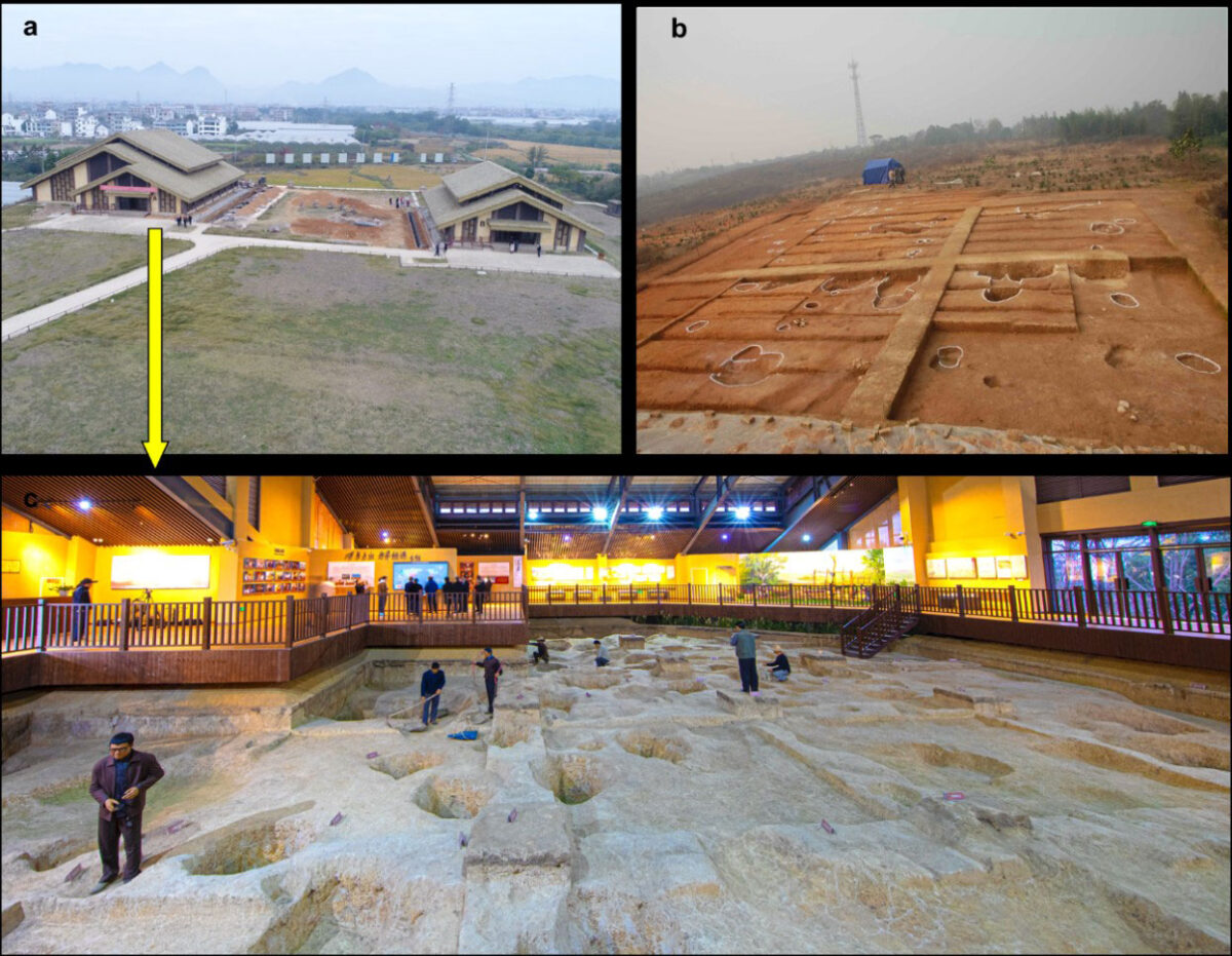Topographic map showing the locations of the archaeological sites of (a and c) Shangshan and (b) Hehuashan. (Images by ZHANG Jianping&JIANG Leping)
