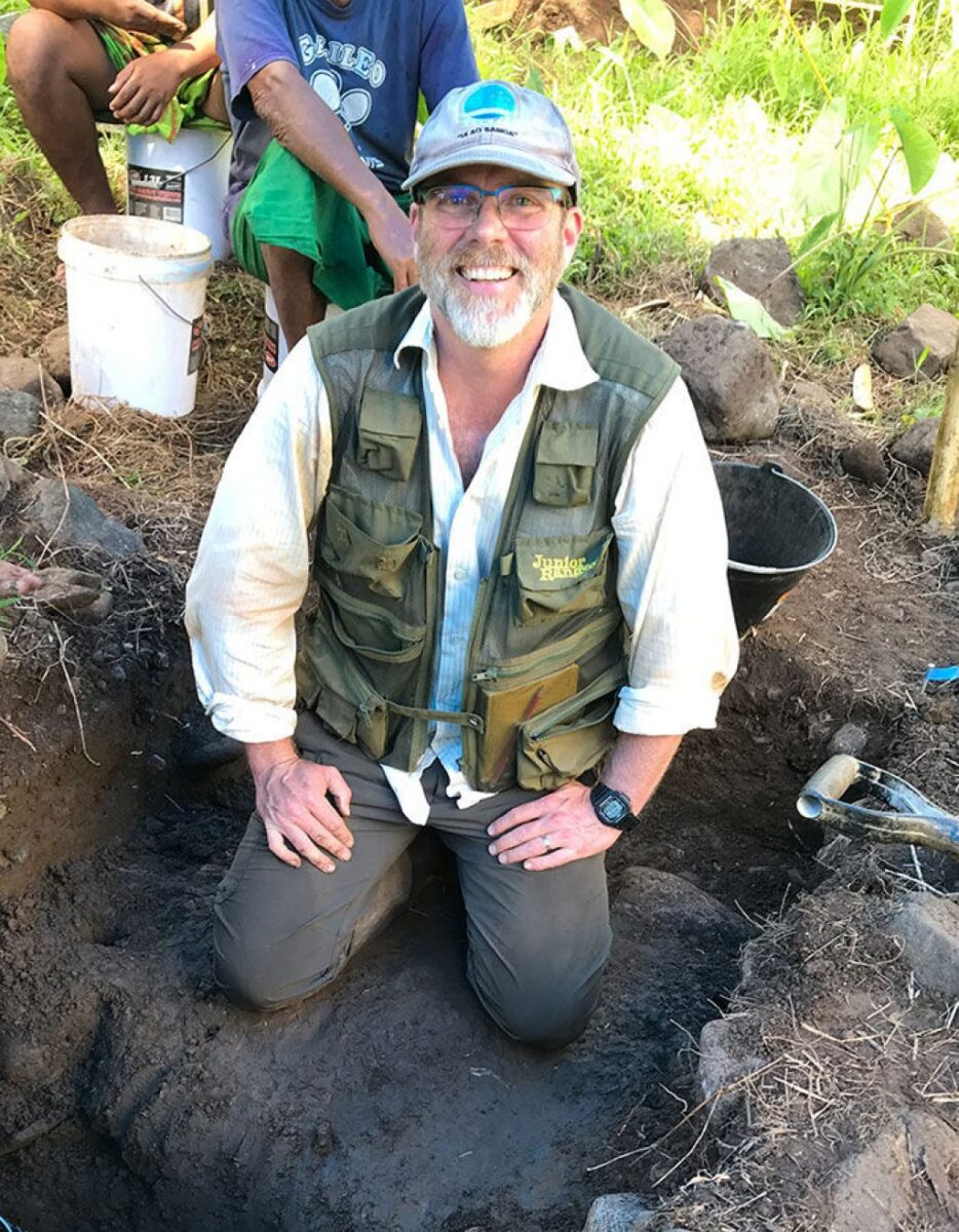 Associate Professor Ethan Cochrane in the field, Falefa Valley, ʻUpolu Island, Sāmoa. Image credit: University of Auckland