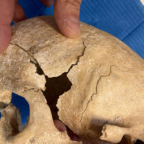 Body of a woman among the remains of 25 warrior monks