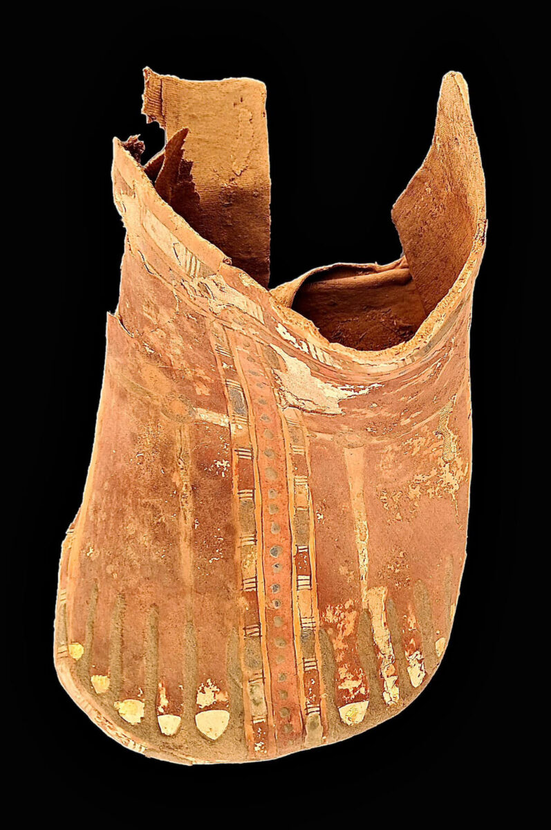 The lower part (feet) of an anthropoic coffin found at Aga Khan. Source: MoTA Egypt.