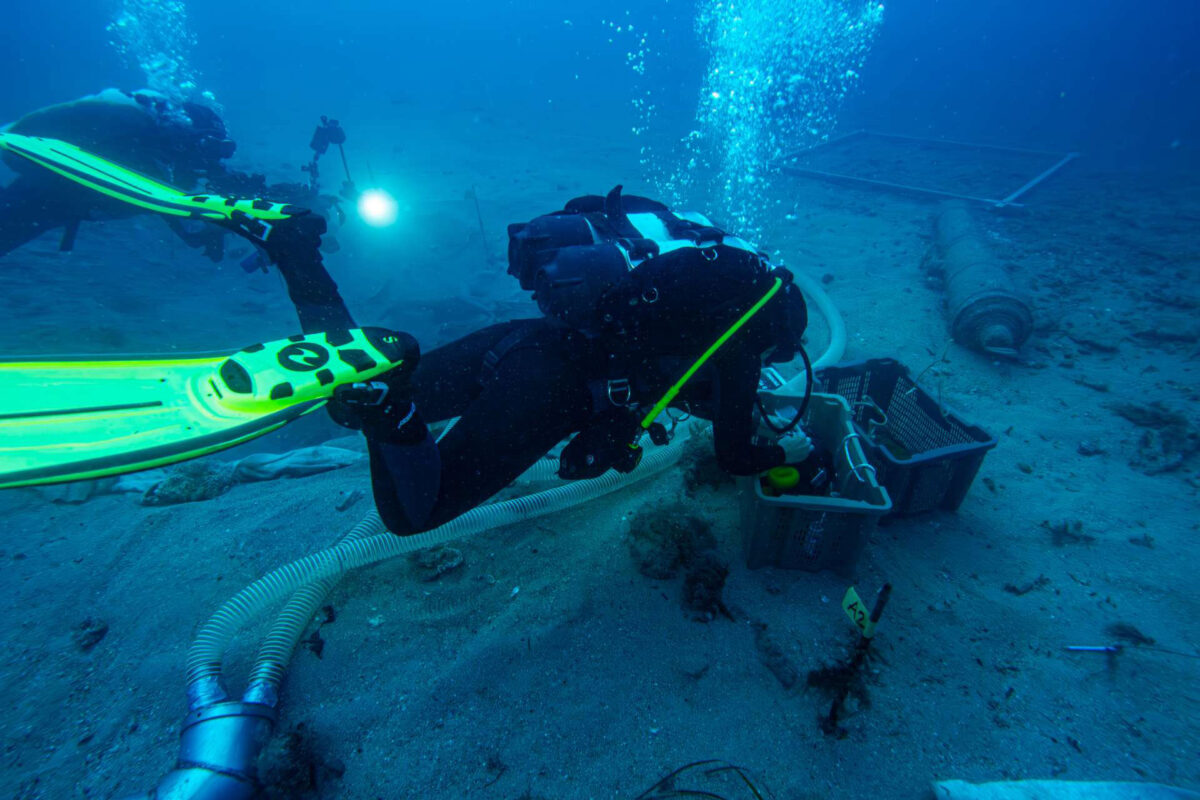 Underwater investigation in the Adriatic Sea, near Croatia’s Cape Kamenjak. Image credit:  International Centre for Underwater Archaeology in Zadar
