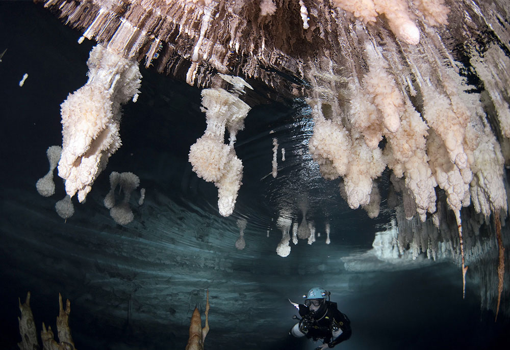A submerged bridge in Mallorca