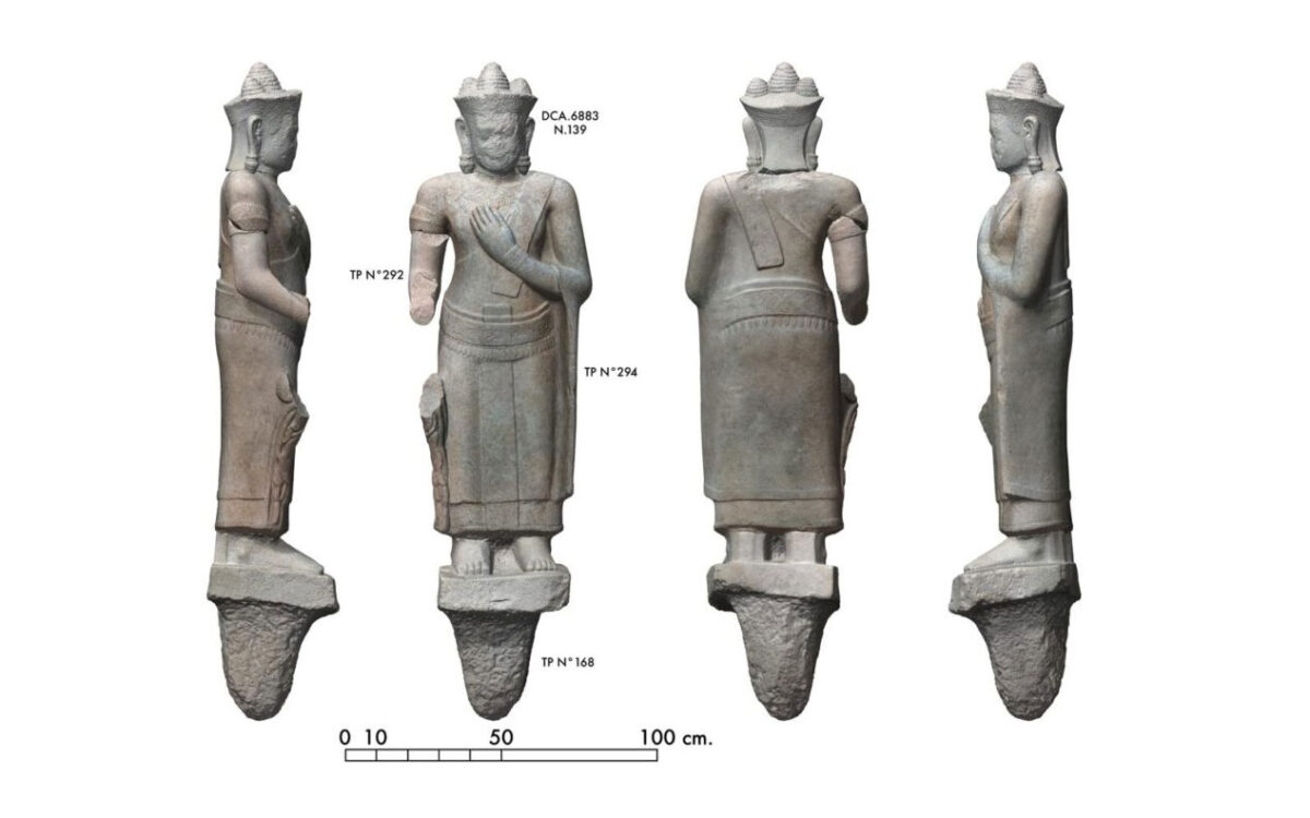 Buddha statue torso and head reassembled