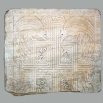 Marble funerary plaque of the princess Anna Villehardouin, daughter of Michael II, Byzantine sovereign of Epirus, third and last wife of William II Villehardouin (origin: Andravida , 1286).