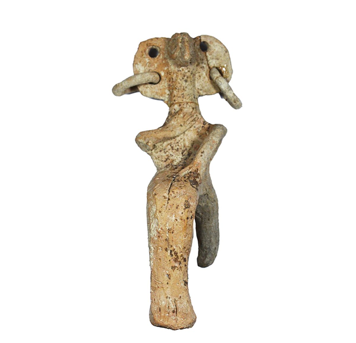 Seated ‘bird-faced' female figurine of Base-ring ware. Image : Department of Antiquities, Deputy Ministry of Culture, Cyprus