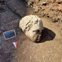 Large marble head unearthed in Rome