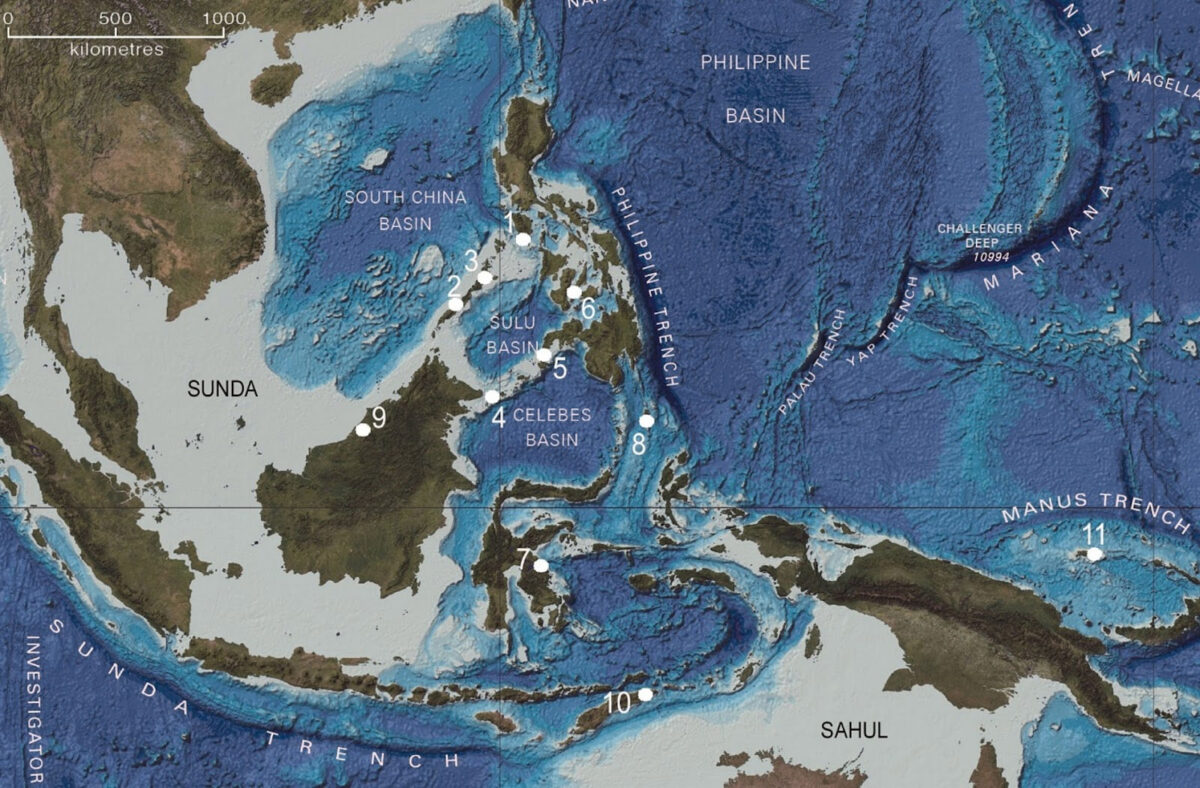 A map of Island Southeast Asia (ISEA) and the Sunda region as it appeared roughly 25,000 years ago at the height of the last Ice Age, with locations of archaeological sites surveyed by the Mindoro Archaeology Project. The sites yielded artifacts with remarkably similar characteristics despite separation by thousands of kilometers and deep waters that are almost impossible to cross without sufficiently advanced seafaring knowledge and technology. (Base Map: www.gebco.net, 2014)