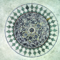 Decoration on the dome of the Turbe (tomb).