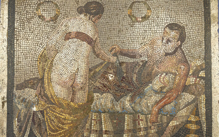Mosaic of lovers returned to the Archaeological Park of Pompeii