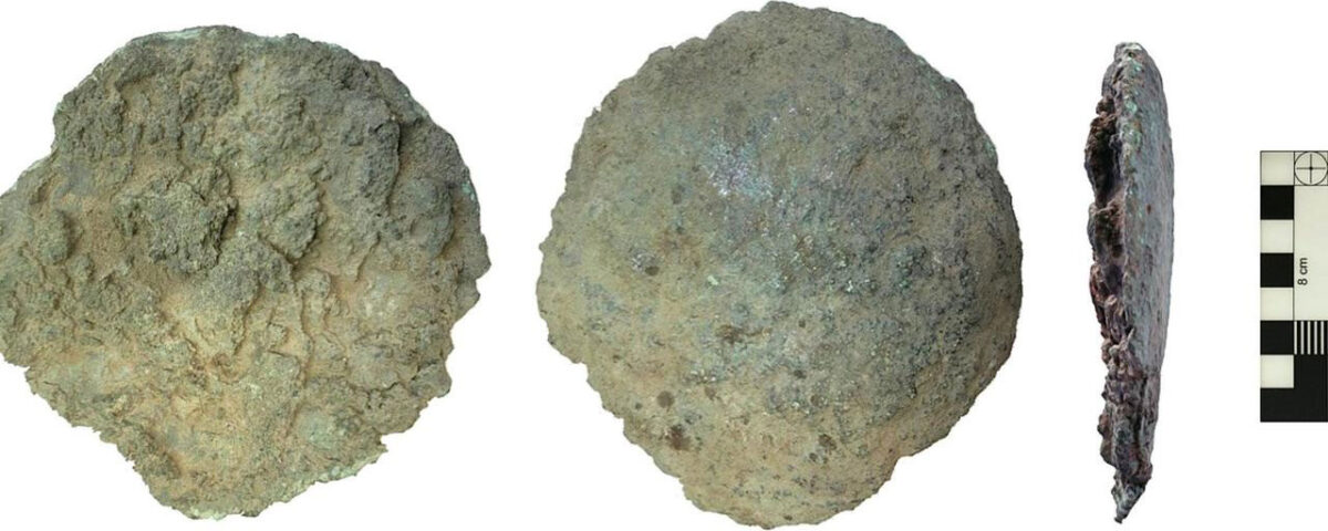 In the autumn of 2022, a round heavy metal object from the village of Särdal along the west coast of Sweden was brought to the archaeologists attentions. Image: University of Gothenburg.