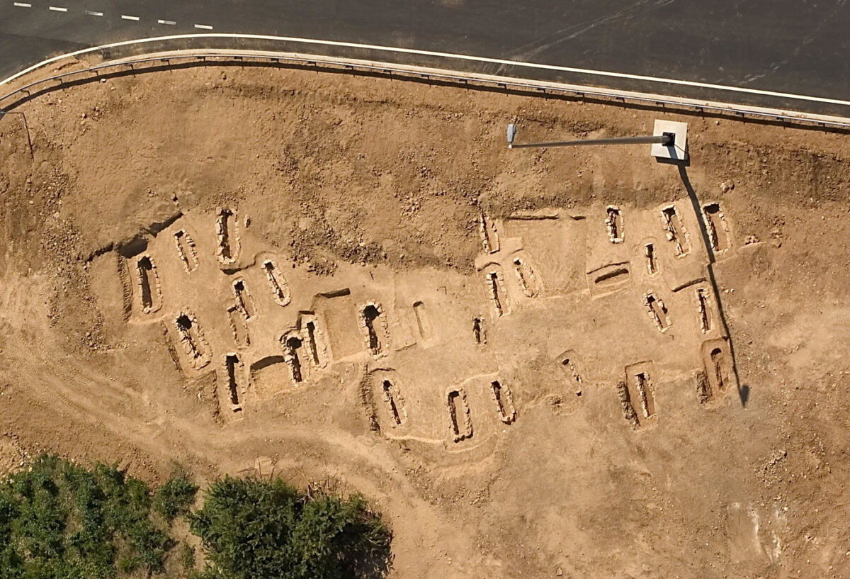 Aerial view of the Velim burial site in Croatia. © Archaeological Museum Zadar
