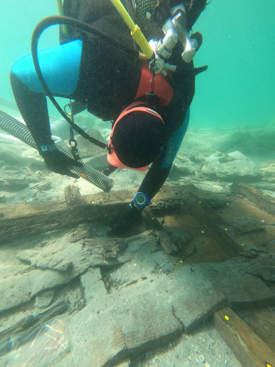Ancient shipwreck in Sukošan, in Barbir Bay, Croatia. Photo credit: R. Scholz/ International Centre for Underwater Archaeology in Zadar