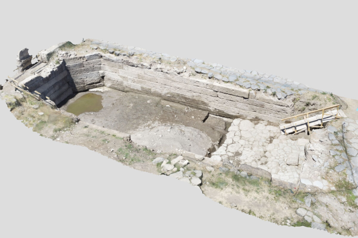 A 3D model of the ancient Roman water basin. Photo courtesy Marcello Mogetta