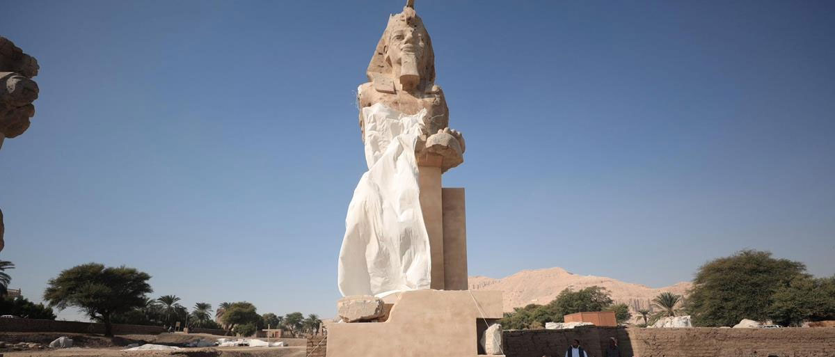 Two colossal statues of Amenhotep III unveiled